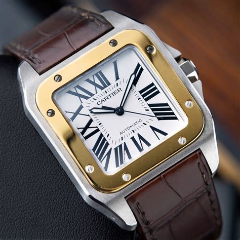 cartier santos large strap size|cartier santos 100 price list.